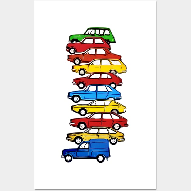 Renault 1978 Cartoon Wall Art by AaaahEeeekStudio